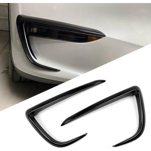 for Tesla Model Y Front Fog Light Trim Cover Fog Lamp Frame Blade Trim Eyebrow Spoiler for Tesla Model Y 2019 2020 2021 2022 2023 2024 (Black)