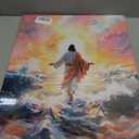 Jesus Walking On Water Wall Art Christian Prints Wall Decor Jesus Christian Canvas Painting Religious Spiritual Beliefs Prints Artwork for Church Bedroom Living Room Office Ready to Hang 16x24 Inch
