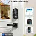 Veise VE06-L Smart Locks with 2 Lever Handle Set, App Control, Keyless Entry Deadbolt for Front Door, Electronic Digital Touchscreen Keypad, Auto Lock, Waterproof, Easy Installation, Matte Black