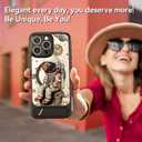 Bouvardia for iPhone 16 Pro Case - Multi-Scenario Kickstand & Cosmic Astronaut Pattern - Compatible with Magsafe - Aesthetic Cute Design for Women and Girls