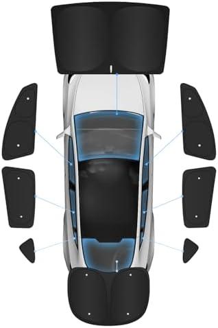 Evooor 8PCS Windshield Sunshade for Tesla Model S,Front&Rear Side Window Privacy Sun Shade Thermal Insulated Privacy Cover Sun Visor for Tesla Model S Accessories