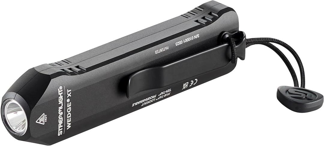 Streamlight 88812 Wedge XT 500-Lumen Slim Everyday Carry Flashlight, Includes USB-Cable and Pocket Lanyard, Black