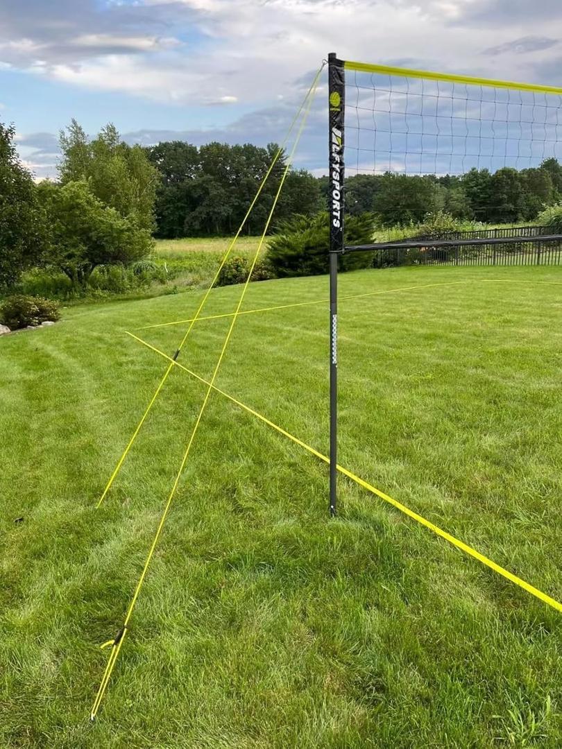Portable Volleyball Net Set Outdoor, Professional Volleyball Set with Adjustable Height Poles, Scoring Marker, Boundary Line, with Pump and Carrying Bag for Backyard Beach