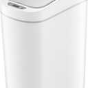 Ninestars 1.8 Gallon Automatic Trash Can, 7L Touchless Motion Sensor Bathroom or Bedroom Garbage Can with Odor-Sealing Lid, Slim Impact Resistant ABS Plastic, White