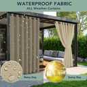 Outdoor Curtains for Patio Waterproof - 6 Panels Privacy Weatherproof Outside Curtains with Grommets for Pergola, Gazebo, Porch, Cabana, Balcony, 54 x 95 Inch, Cream