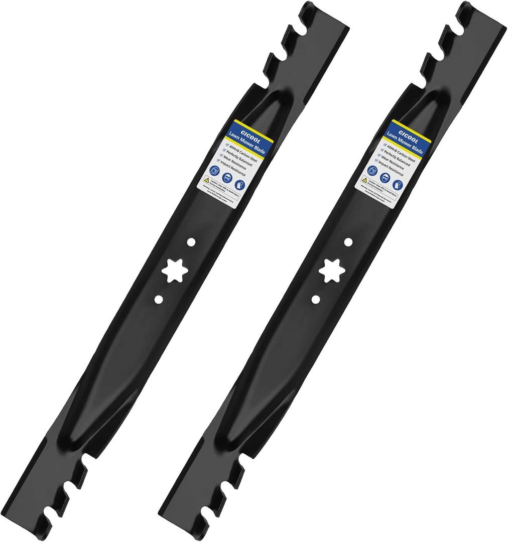GICOOL 942-04290 Mulching Mower Blade for Cub Cadet 46 inch LTX 1045 1046 XT1 LT46 XT2 LX46 Mower Blades Replaces OEM. 742-04244, 942-04244, 942-04290-X, 6-Star Mounting Pattern