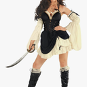 Morph Womens Pirate Costume Adult Pirate Dress Womens Pirates Outfit for Halloween Ladies Costume Medium