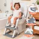 Potty Training Seat with Step Stool Ladder, Toddler Toilet Seat for Boys Girls, Adjustable 6 Heights Fits Round & Elongated Toilets, Anti-Slip Pads & Leak-Proof Guard