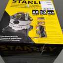 STANLEY Wet/Dry Vacuum SL18115, Stainless Steel Tank, 5 Gallon 4HP Shop Vacuum, Portable Style Ideal for Home/Shop/Jobsite Dust Collection Job with Vacuum Attachments, Silver+Yellow