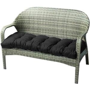 Indoor/Outdoor Bench Cushion Cotton Garden Furniture Loveseat Cushion, 51.2"x19.7" Patio Wicker Seat Cushions for Lounger Garden Furniture Patio Lounger Bench (Black)