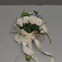 Wedding Bouquets for Bride Bridesmaid,White Champagne Artificial Roses Flowers for Wedding Church Decoration (6.5in)