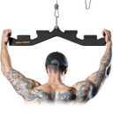 LAT Pull Down Bar with 6 Ergonomic Handles, Neutral Grip LAT Pulldown Attachments for Whole Back Training, Wide Grip LAT Pulldown Bars for Home Gym Cable (Black)