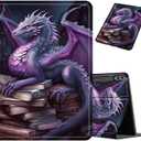 Case for Samsung Galaxy Tab S10 Ultra/Tab S9 Ultra 14.6-Inch, Slim Shockproof Folio Stand Cover with Auto Wake Sleep, Multi-Angle Viewing, PU Leather Protective Tablet Case, Dragon Book Art