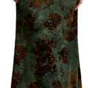 Women's Floral Print Maxi Skirt High Waisted Bodycon Y2k Ruched Fishtail Vintage Fall Skirts (Army Green, M)