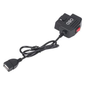 Keenso OBD Power Cable, 48cm/18.9in OBD Power Adapter Cable with Switch Button Acc Mode Low Voltage Protection for Dash Camera