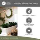 The HC Companies Venetian Rectangular Plant Tray - Lightweight Plastic Plant Saucer - Plant Drip Trays for Drainage - UV Resistant Pot Saucer for Indoor & Outdoor Use (23.5" Black, Pack of 1)