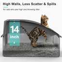 AIPERRO Stainless Steel Litter Box | XXL Deepened 8" Design Enclosed Box with Lid for Big Cats | High Sided, Anti-Urine Leakage | Non-Stick Bottom & Includes Litter Mat & Metal Scoop