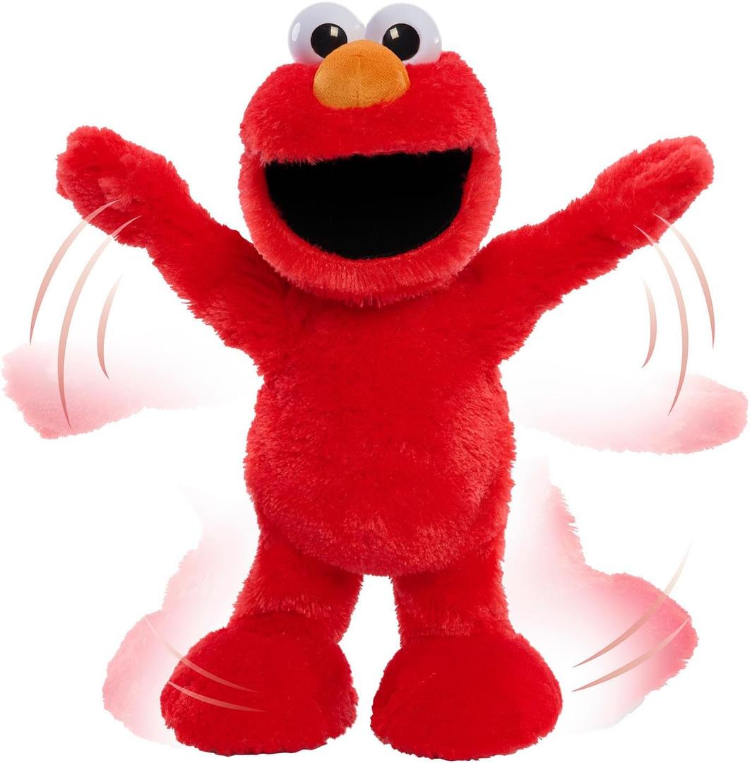 Sesame Street Elmo Slide Singing and Dancing 14-inch Plush, Pretend Play, Interactive Toy, Kids Toys for Ages 2 Up by Just Play, Large