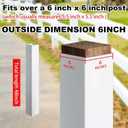 1 Pcs 6 x 6 x 48 Inches(Actual 5.5 x 5.5) Post Sleeve Vinyl, White