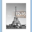upsimples 12x16 Picture Frame, Display Pictures 8.5x11 with Mat or 12 x 16 Without, Wall Hanging Poster Frames, Blue, 1 Pack