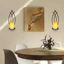 SNAIL GARDEN Wall Candle Sconces Holder Set of 2, Flame-Like Wall Decor Sconces Decorative Wall Sconces for Candles, Wall Mounted Candle Holder for Living Room Bedroom Dining Room Wall Decorations