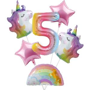 Unicorn Birthday Decorations for Girls Rainbow Unicorn Balloon Bouquet with Number 5 Foil Balloon 5th Birthday Party Supplies Unicorn Birthday Decorations for Girls Rainbow Unicorn Balloon Bouquet with Number 5 Foil Balloon 5th Birthday Party Supplies