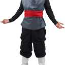 Anime Kung Fu Suit Outfits Uniform Black Cosplay Costume Halloween Full Set with Jacket Pants Shoe Covers And Belt (S)