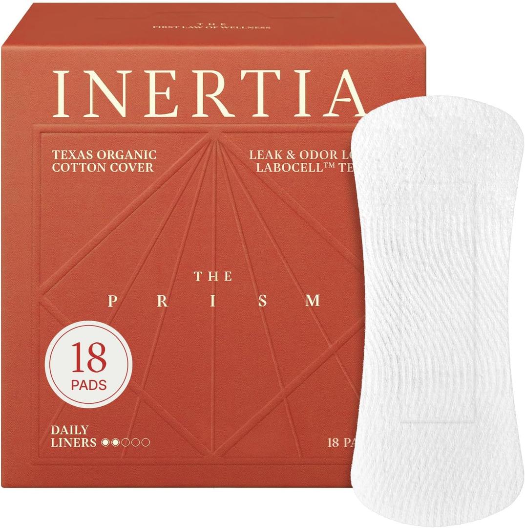 Inertia The Prism Red Panty Liner 100% Organic Cotton Cover-to-Core Korean Panty Liner, Ultra Thin & No Wings | Hypoallergenic, Quick Absorption, Chlorine-Free & Fragrance-Free (Pack of 1)