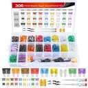 Nilight 306 PCS Car Fuses Automotive Assortment Kit Standard Mini Low Profile Mini Blade 2A 5A 7.5A 10A 15A 20A 25A 30A 35A with Fuse Puller Circuit Tester Replacement for Cars Trucks RVs