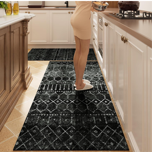 yongyangjuxin Kitchen Mats for Floor, 20"x48"+20"x59" Non Slip Kitchen Rugs and Mats, 2 PCS Machine Washable Kitchen Floor Mat for Hallway Laundry (Olive Drab)