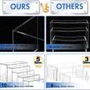 Aheroi Large Acrylic Risers, 10 Pcs 2 Set(7L~8L~9L) Riser Display Shelf, Clear Rectangular Display Stands Set, Transparent Shelves for Decor, Showcase Holder for Cupcake