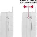 SwissGear 7366 Signature Hardside Expandable Luggage with Spinner Wheels, TSA Lock, Cup-Holder, White, 2-Piece Set (19/27)