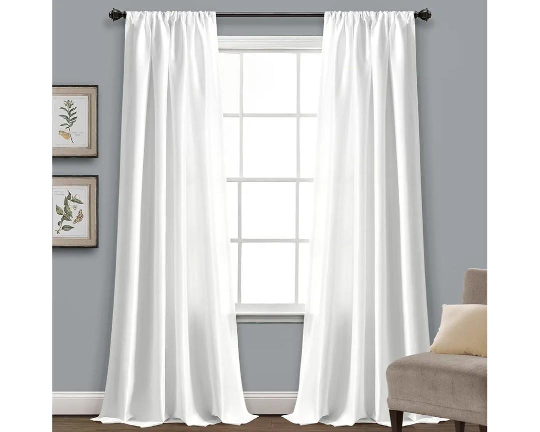 Lush Decor Venetian Window Curtain Panel (Single Panel), 95" L x 54" W, White