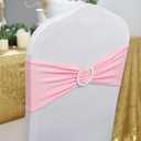 Peomeise 100pcs Pink Spandex Chair Sashes with Buckle Slider for Wedding, Party Decoration
