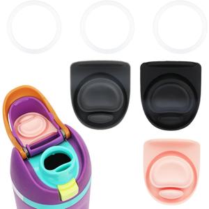 BOXOB 3pcs O Seal Ring & 3pcs Silicone Stoppers for Owala Freesip Cap, Silicone Water Bottle Top Lid Gasket BPA-Free Sealing Accessories for Owala Freesip 24/32oz (Color 4)