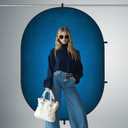 Kate 5x6.5ft(1.5x2m) Collapsible Backdrop Blue Gradual Pop up Backdrops Reversible Collapsable Backdrop Abstract Backgrounds