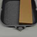 SENSARTE Nonstick Grill Pan for Stove Tops, Versatile Griddle with Pour Spouts, Square Big Cooking Surface, Durable Skillet Indoor & Outdoor Grilling. PFOA Free, 9.5 Inch (Gray Granite)