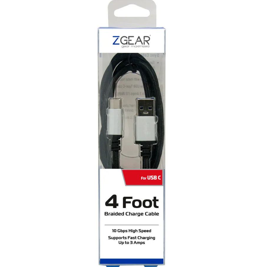 Zgear 4 Foot Sync&Charge Cable For USB C
