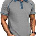 PEVOSU Mens Cotton Polo Shirts Short Sleeve Casual Golf Shirts Summer Collared Polo Shirt for Men XL