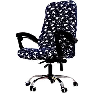 WOMACO Printed Office Chair Covers, Stretch Computer Chair Cover Universal Boss Chair Covers Modern Simplism Style High Back Chair Slipcover (Star, Large)