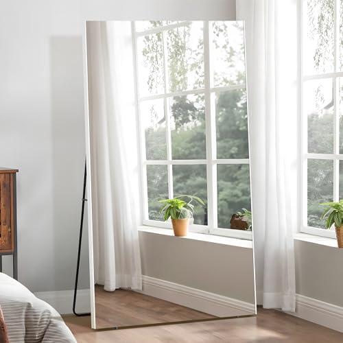 Brisafe 71"x40" Oversize Shatterproof Standing Mirror, Ultra Light Nano-Film Mirror for Gym, Home, Living Room, Bedroom, White