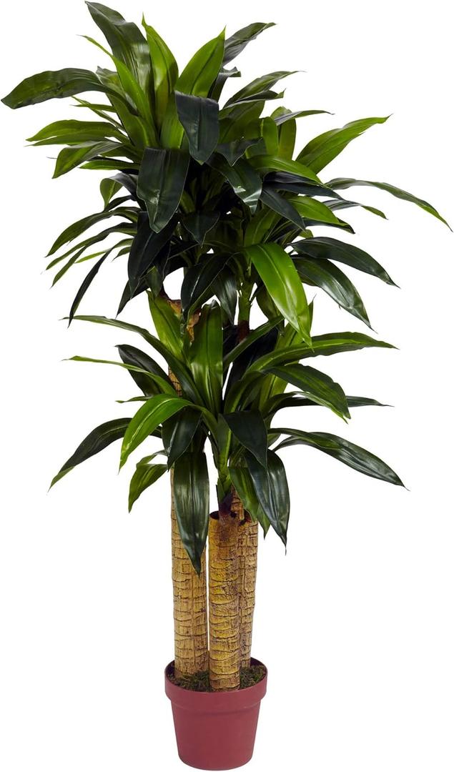 Nearly Natural 4ft. Corn Stalk Dracaena Silk Plant (Real Touch)