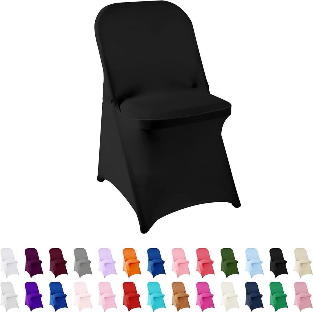 Spandex Chair Covers, 25PCS, Removable Washable Protector for Living Room, Party, Banquet, Wedding, Hotel (Black) (25Pack)