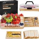 Charcuterie Board with Lid - Bamboo charcuterie Boards, Portable Travel Charcuterie Board, Gifts for Housewarming, Weddings & Women