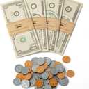 Mr. Pen - Play Money for Kids, 150 Pcs, Ages 3+, Realistic Fake Cash and Coins