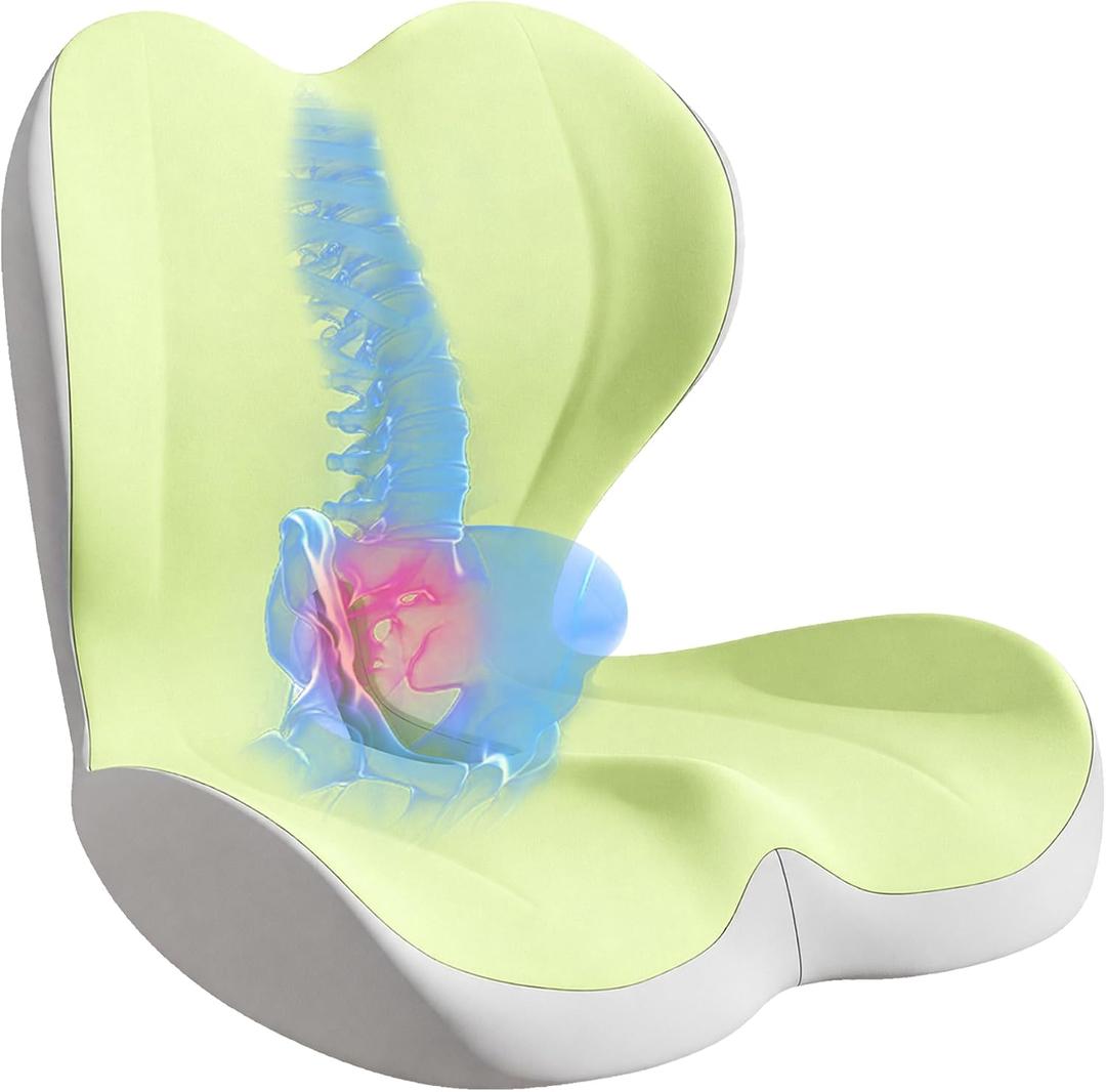 Seat Cushion for Office Chair, Ergonomic Cushion with Lumbar Support Pillow, Large