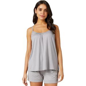 32 DEGREES Cool Womens Flowly Relaxed Lounge Built-in Cups Shelf Bra Tank Cami (Gray, M)