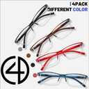 Przene Reading Glasses for Men Women Blue Light Blocking Readers Spring Hinges Lightweight Style Pack