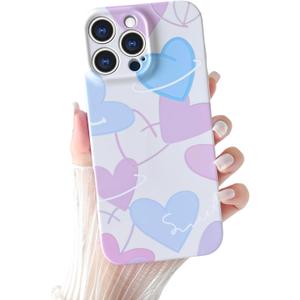 Yeddabox Compatible for iPhone 13 Pro Case Cute Heart Phone Case Full Camera Protection Soft TPU Shockproof Cover for Women Girls - Colorful 5