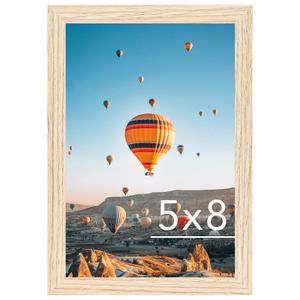 JCJMY 8x12 Picture Frame for Wall Hanging or Tabletop, Wall Mounting Horizontally or Vertically, 8 x 12 Wall Gallery Poster Photo Frame with Shatter Resistant Plexiglass, Natural